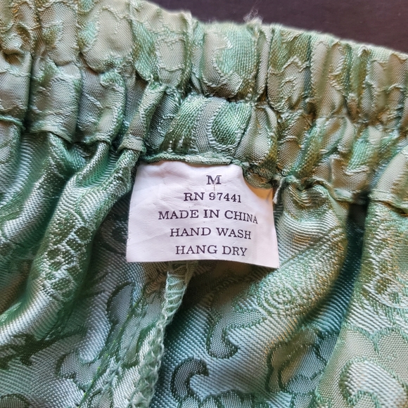 Oriental/Asian Style Pants in Green sz M - Picture 3 of 8